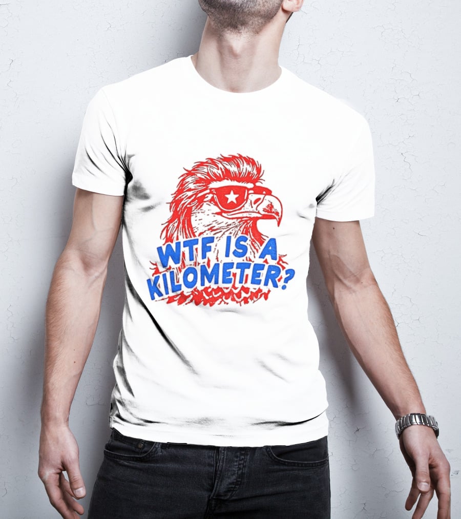 Wtf Is A Kilometer Firework Bald Eagle Star Glasses T-Shirt