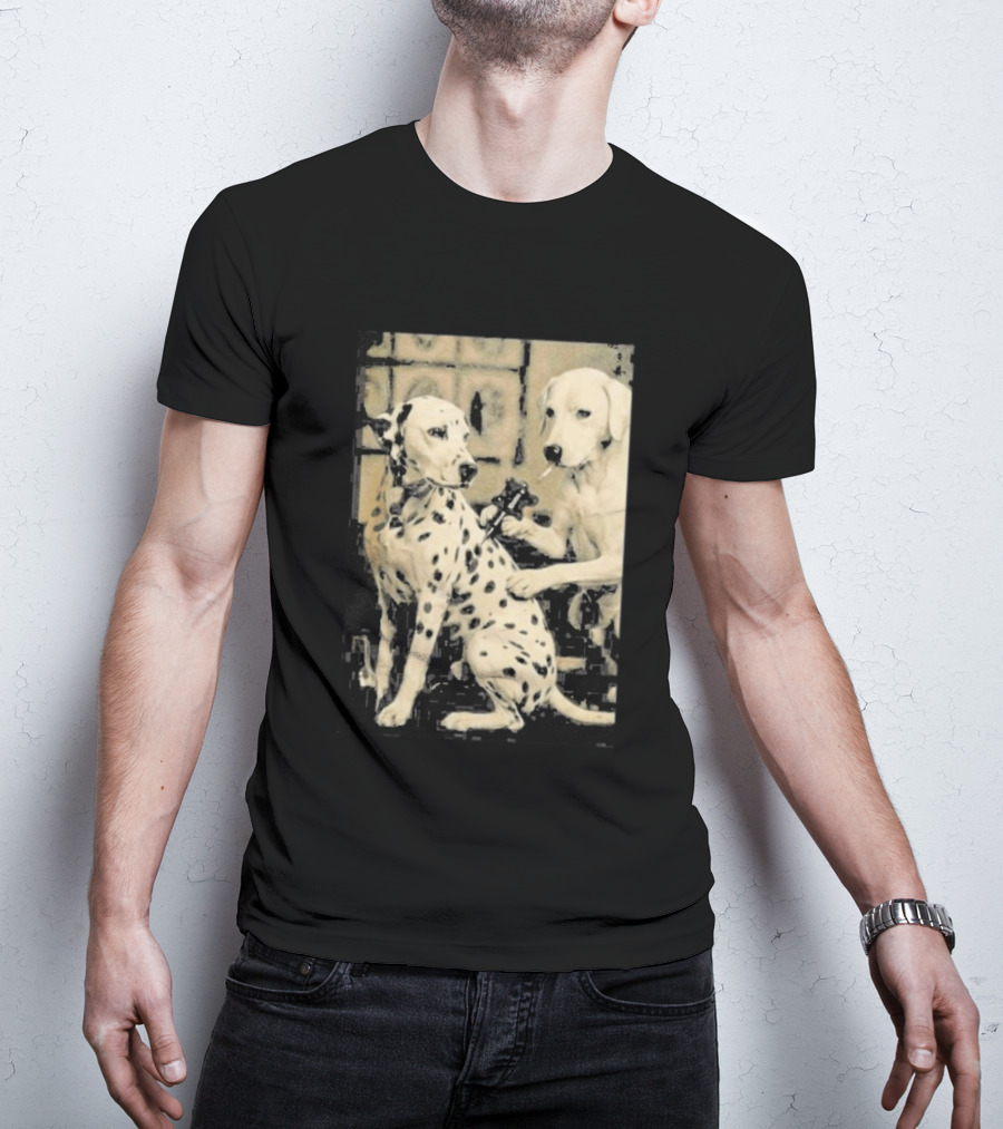 Dalmatian Dog Tattoo Artist Black And White Humor T-Shirt