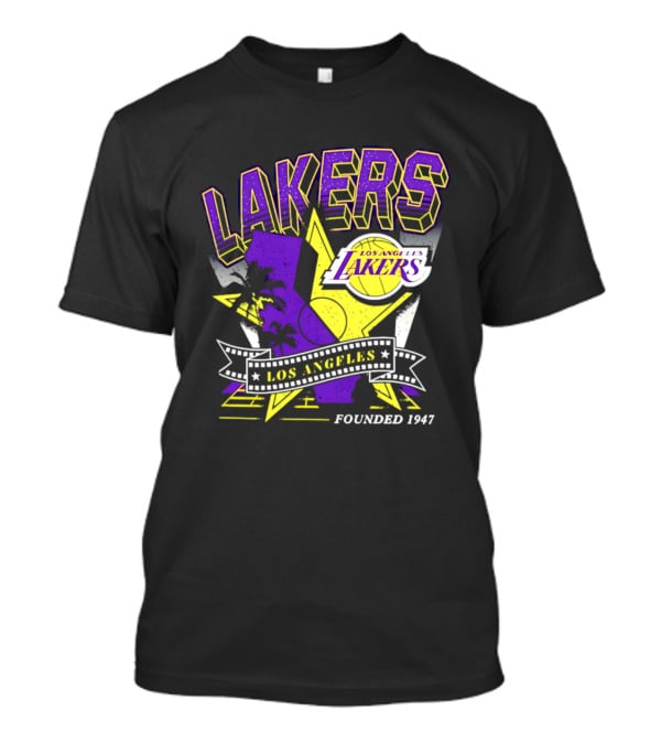 Los Angeles Lakers Founded 1947 NBA Team California Map T-Shirt