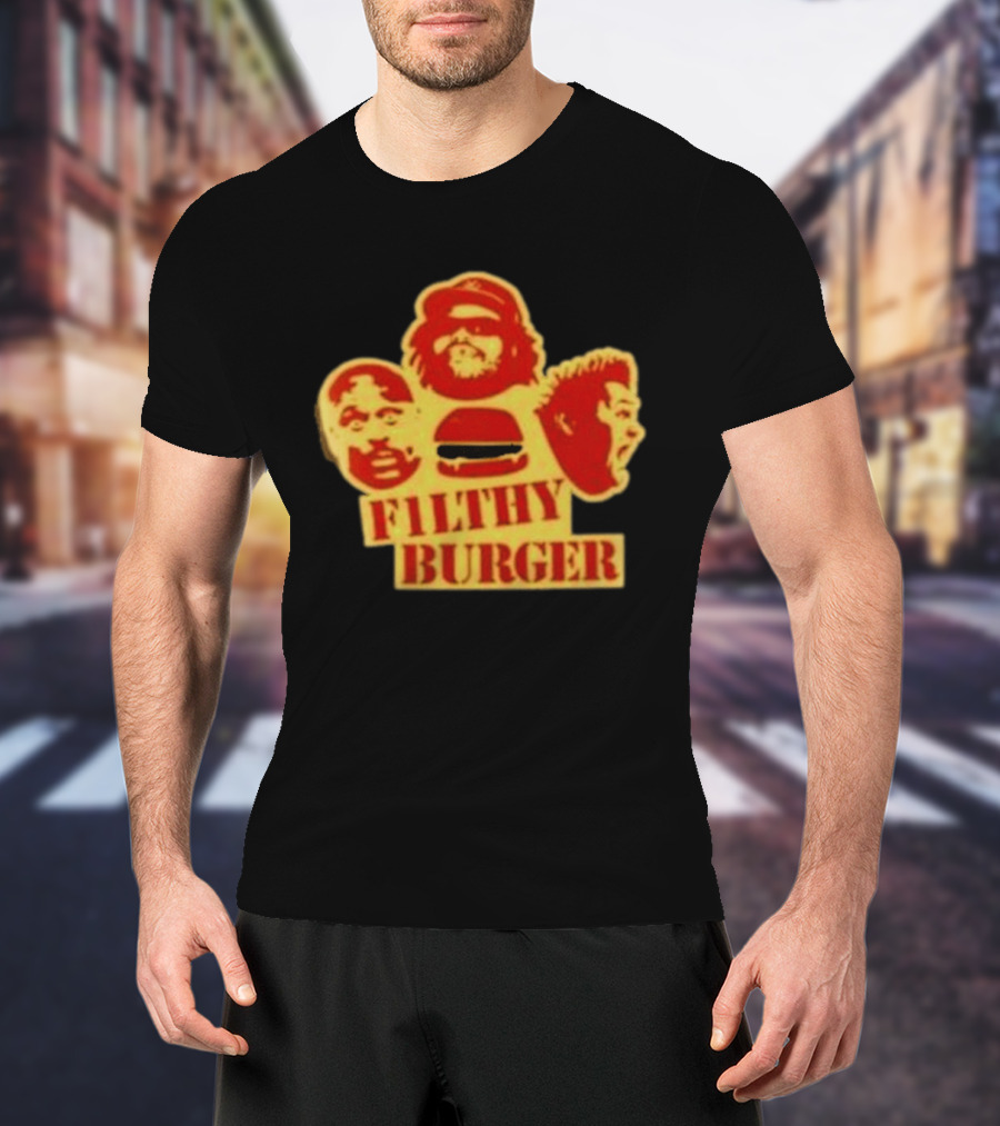 Filthy Burger Faces Iconic Humorous Expression Trio T-Shirt