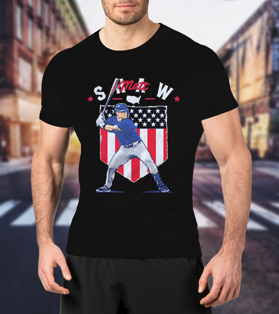 Matt Shaw Stars Stripes Chicago Cubs Baseball T-Shirt