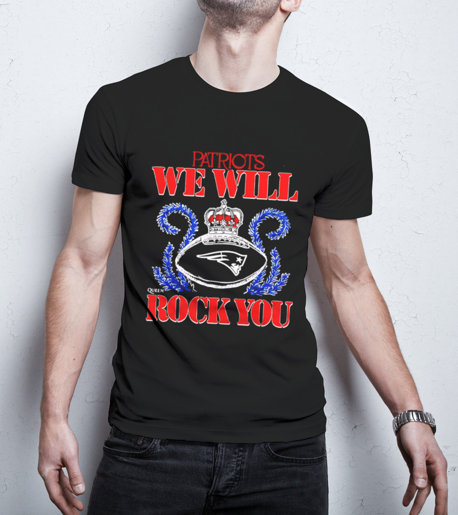 New England Patriots We Will Rock You Football Crown 2026 T-Shirt