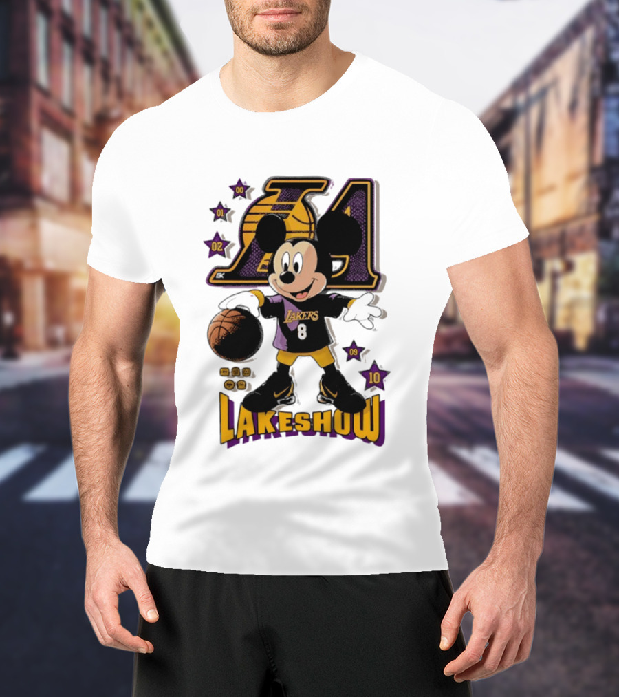 Mickey Mouse Lakers LA Basketball Lakeshow T-Shirt