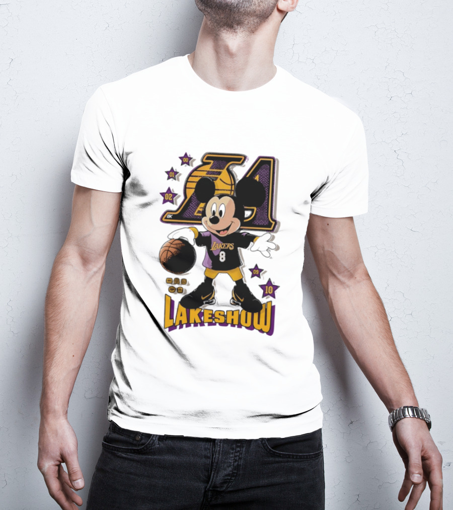 Mickey Mouse Lakers LA Basketball Lakeshow T-Shirt
