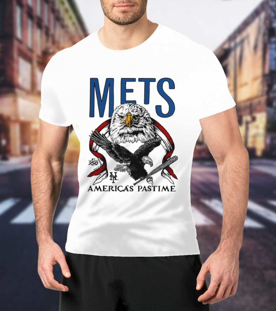 New York Mets Eagles 250th America's Pastime 2026 T-Shirt