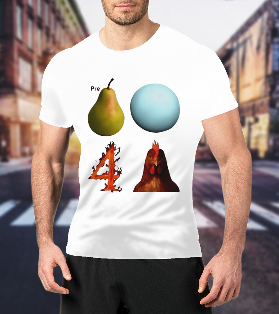 Prepare Pear Sphere Flame 4 Chicken T-Shirt