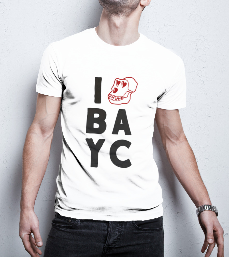 I Love BAYC Red Heart Eyed Skull T-Shirt