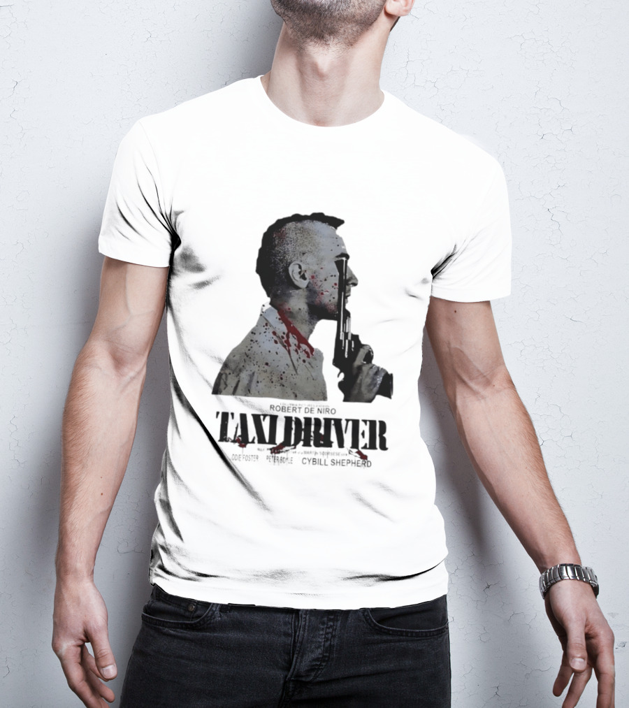 Taxi Driver Robert De Niro Travis Bickle Mohawk Gun Blood Splatter T-Shirt