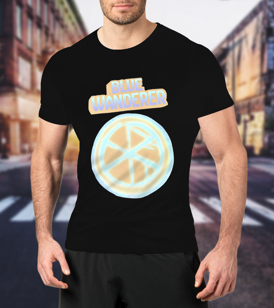 Blue Wanderer Basketball Neon Glow Circle T-Shirt
