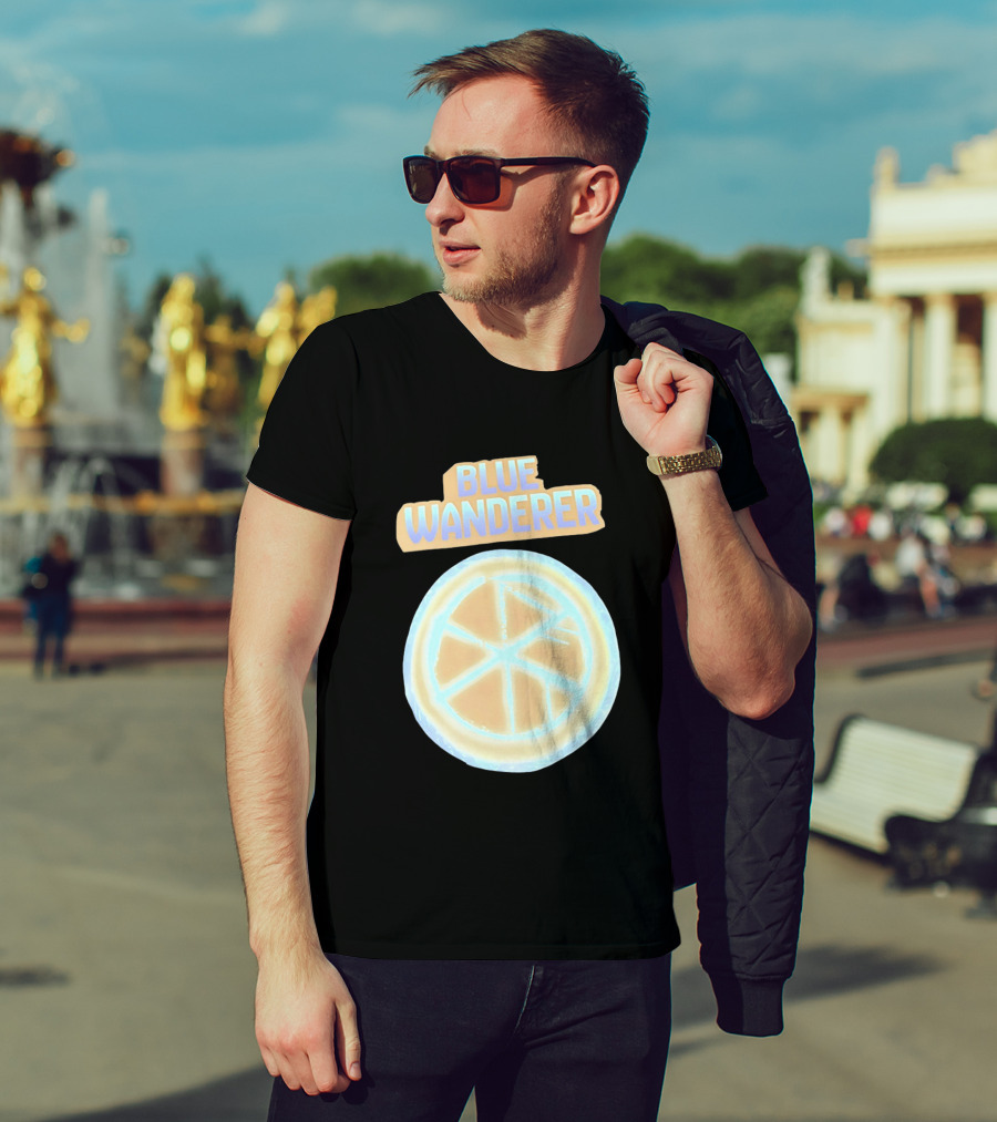 Blue Wanderer Basketball Neon Glow Circle T-Shirt