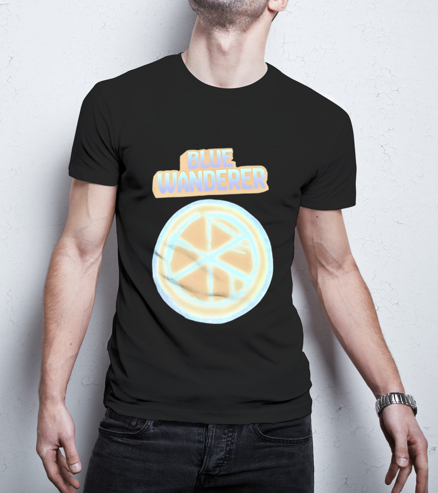 Blue Wanderer Basketball Neon Glow Circle T-Shirt