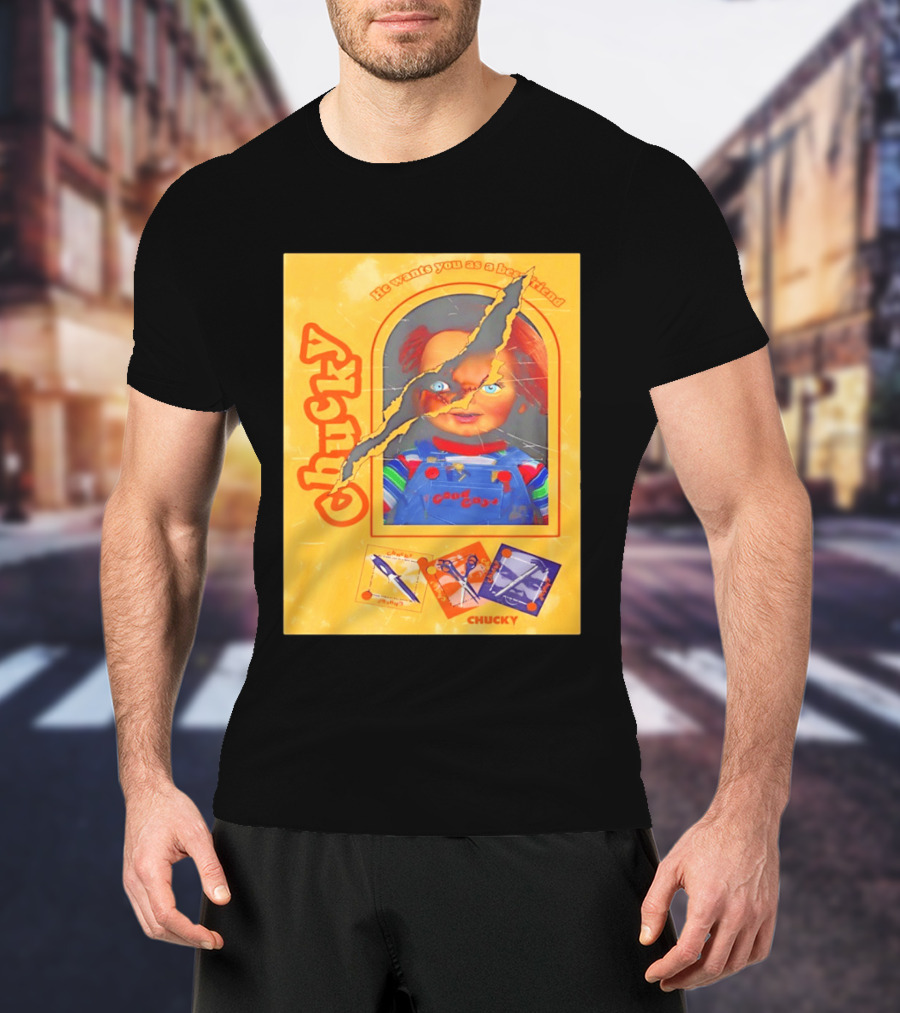 Chucky He Wants You As A Best Friend Good Guys Doll Box T-Shirt