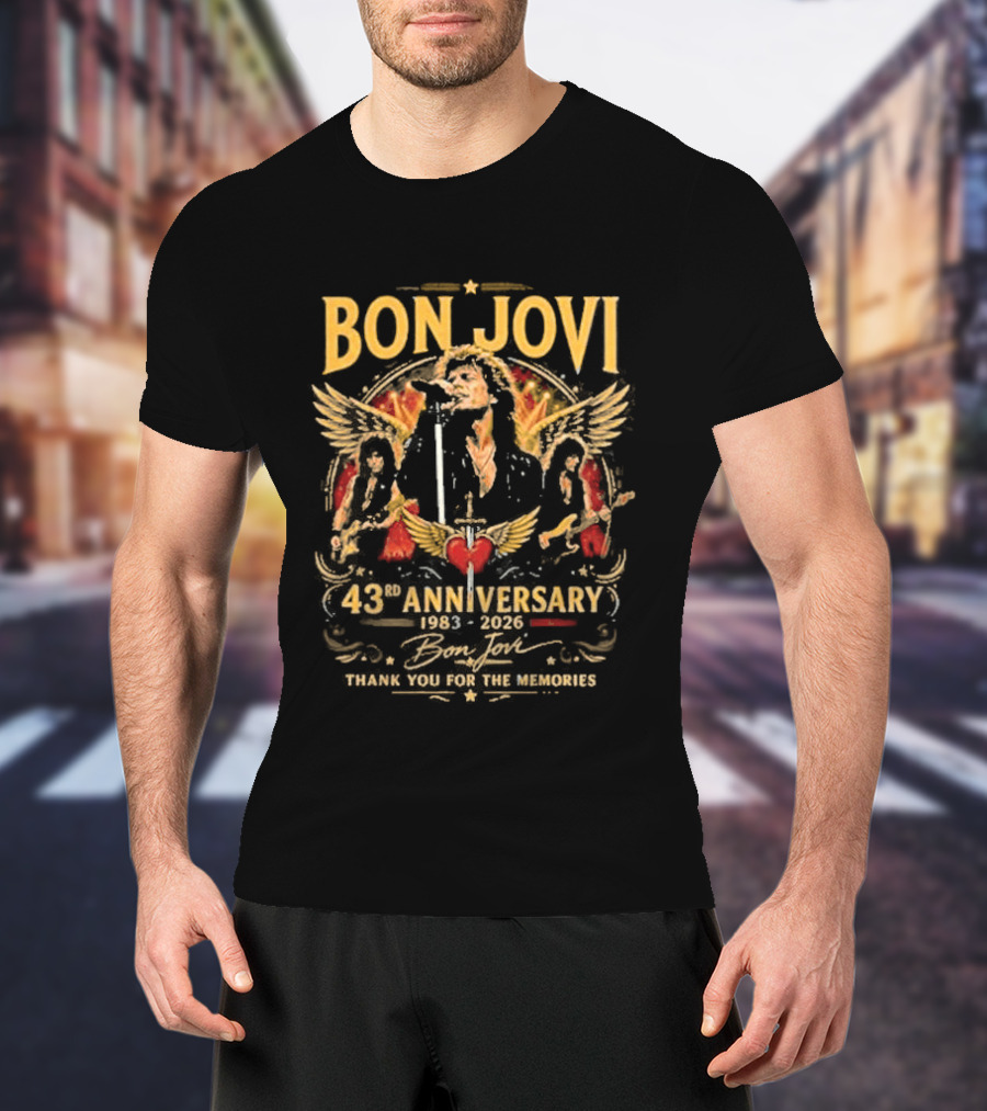 Bon Jovi 43Rd Anniversary 1983 2026 Thank You For The Memories T-Shirt