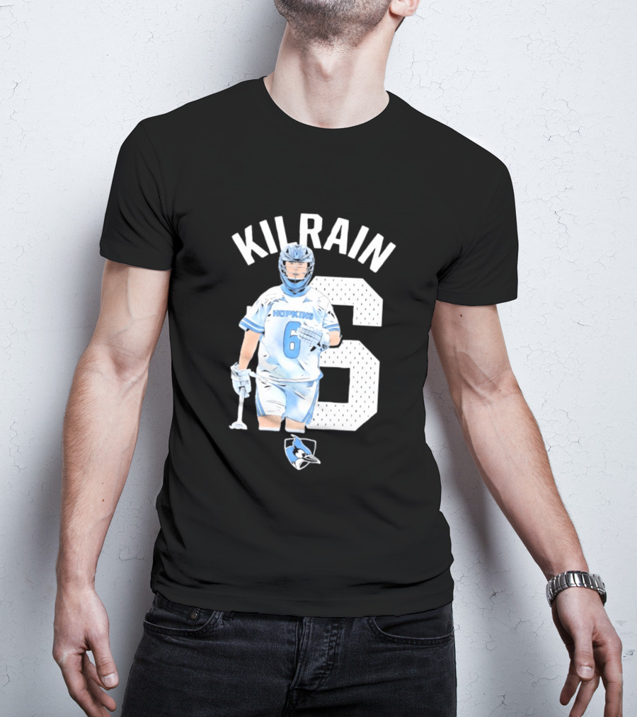 Kilrain 6 Hopkins Lacrosse Player With Blue Jay T-Shirt