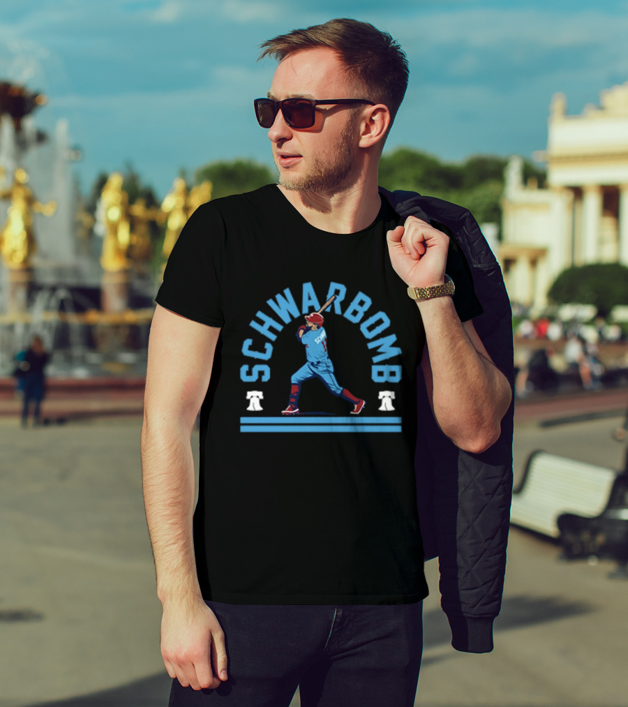 Schwarbomb Philadelphia Baseball Skyline Swing T-Shirt