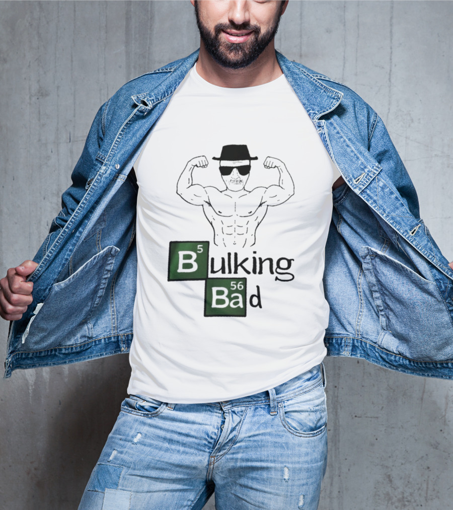 Bulking Bad Walter White Muscular Gym Periodic Table T-Shirt