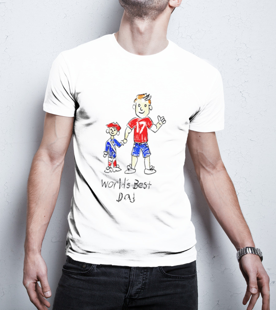 Buffalo Bills World's Best Dad Father's Day Kids Drawing T-Shirt