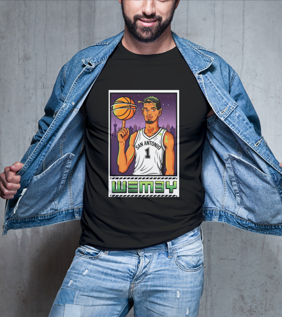 Wembanyama San Antonio Spurs Wemby Giclee Basketball Star Number 1 T-Shirt