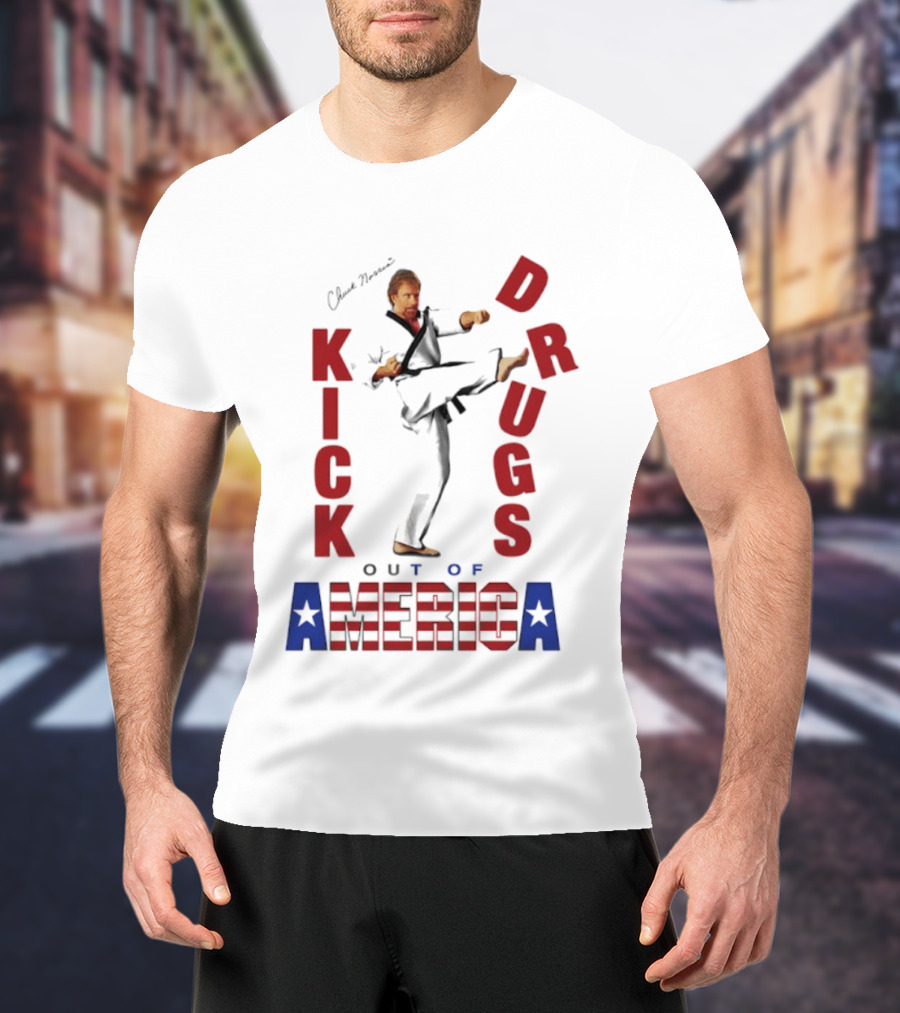 Chuck Norris Kick Drugs Out Of America T-Shirt
