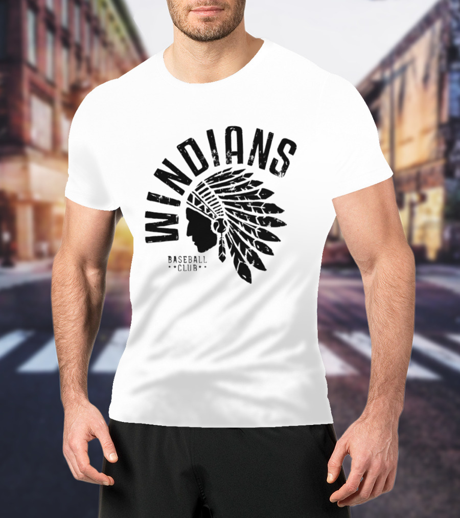 Cleveland Indians Guardians Windians Baseball Club Retro Headdress T-Shirt