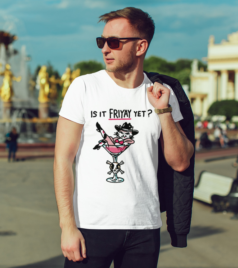 Is It Friyay Yet Cowboy Catwoman Cartoon T-Shirt