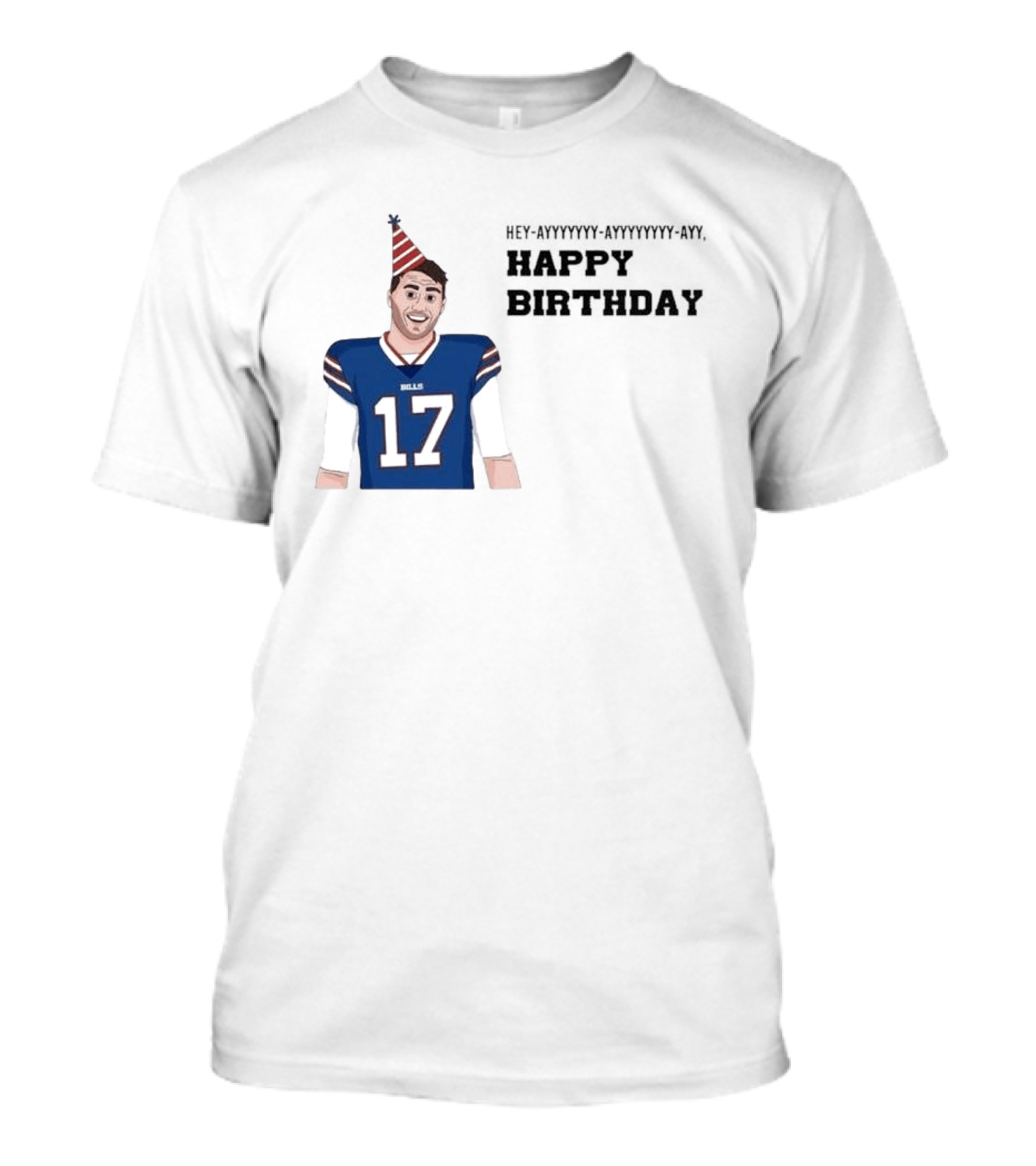 Happy 30th Birthday Josh Allen 17 Bills T-Shirt