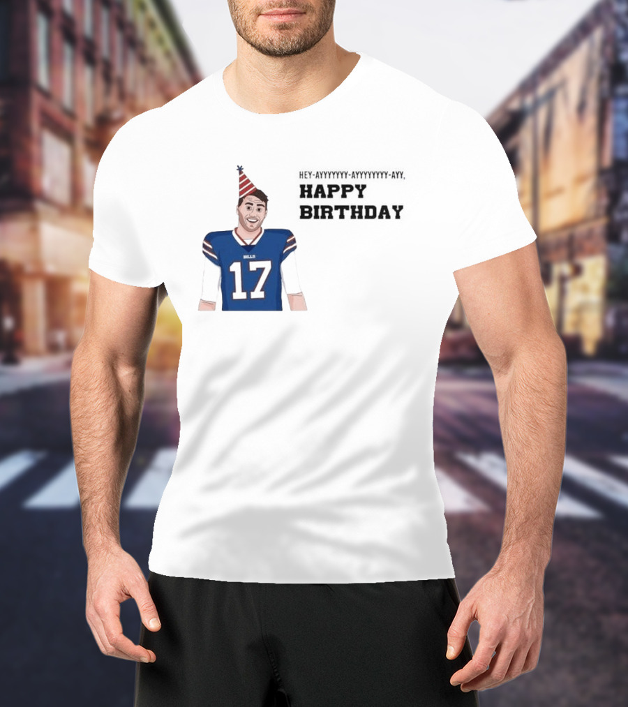 Happy 30th Birthday Josh Allen 17 Bills T-Shirt