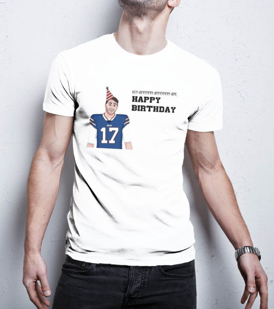 Happy 30th Birthday Josh Allen 17 Bills T-Shirt