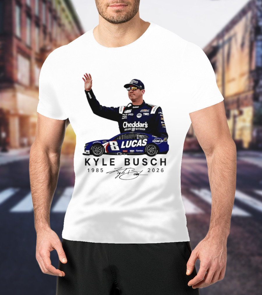 Kyle Busch Rowdy 1985 2026 Cheddars Lucas Racing 8 T-Shirt