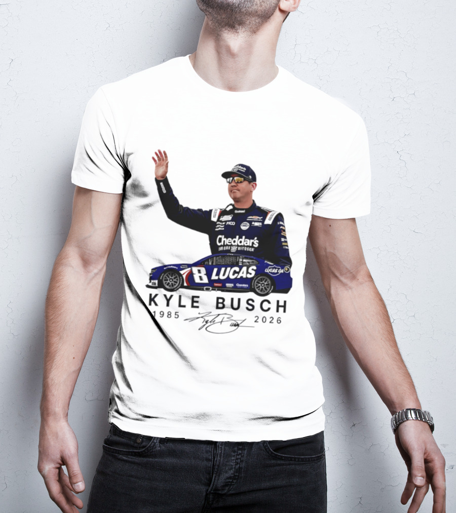 Kyle Busch Rowdy 1985 2026 Cheddars Lucas Racing 8 T-Shirt