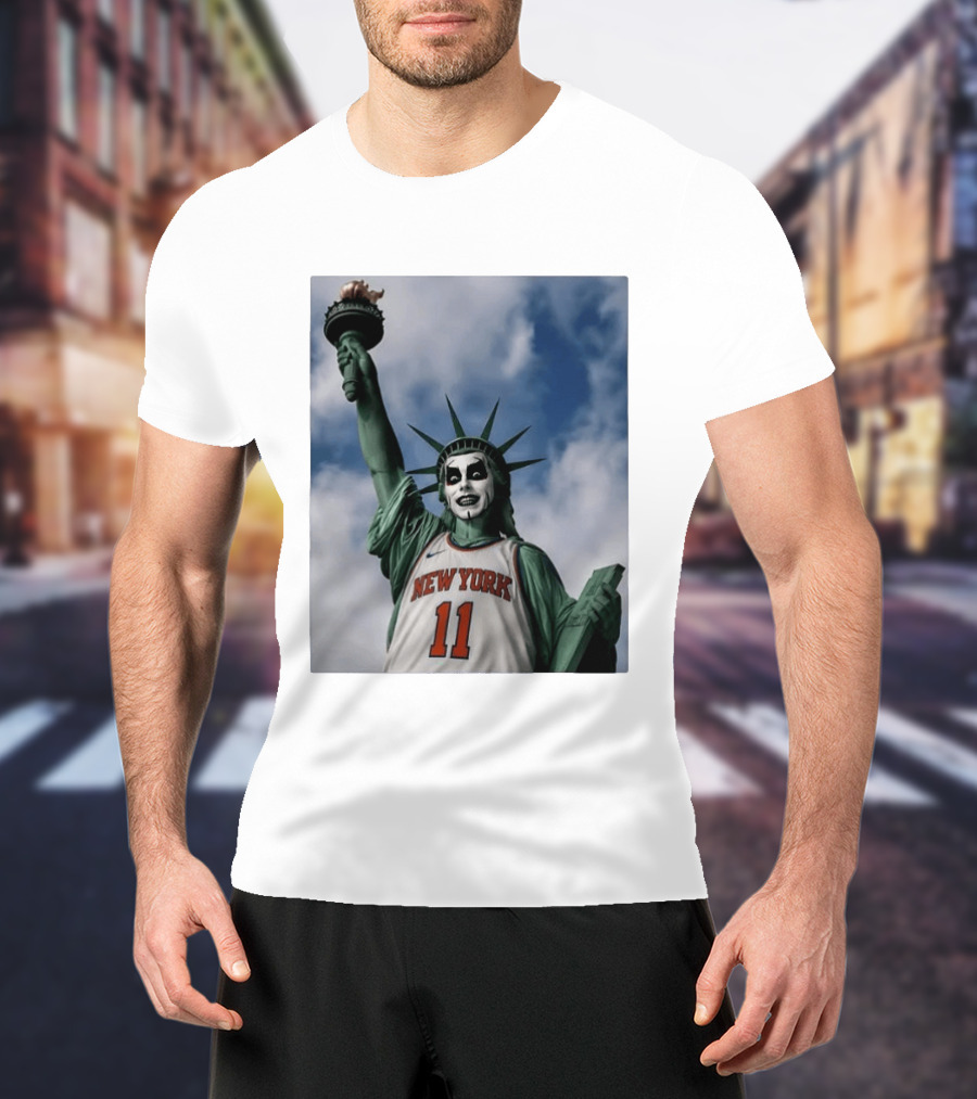 New York 11 Statue Of Liberty Joker Mashup T-Shirt