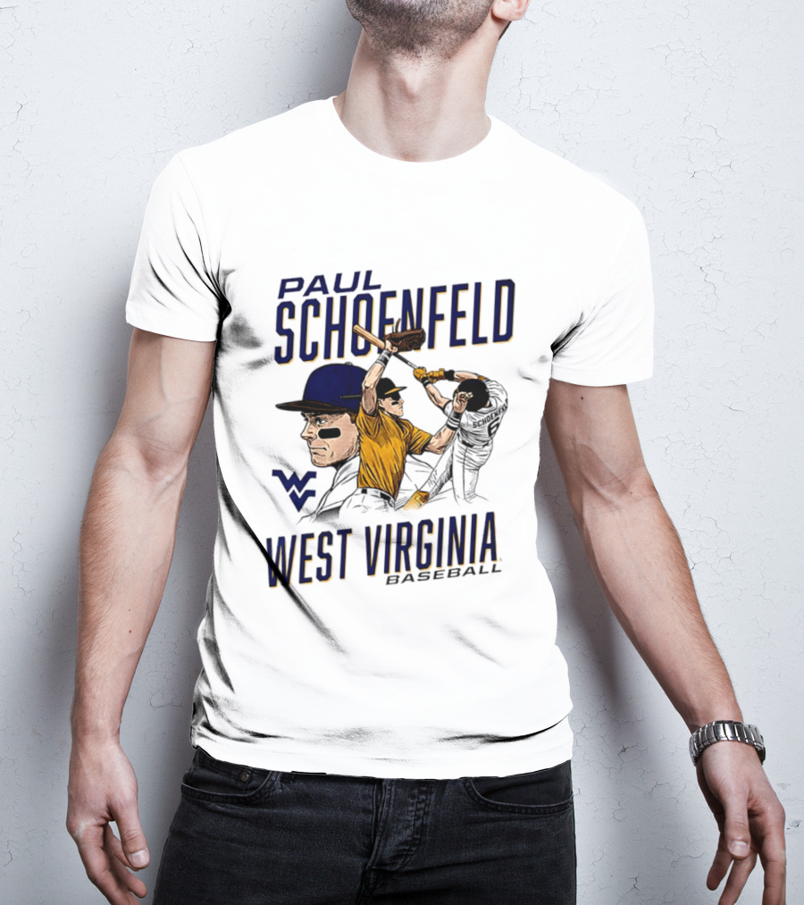 Paul Schoenfeld West Virginia Baseball WV Player T-Shirt