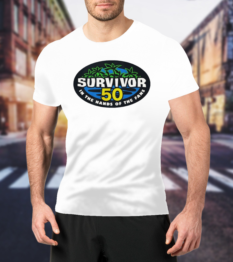 Survivor 50 In The Hands Of The Fans Island Palms Oval T-Shirt