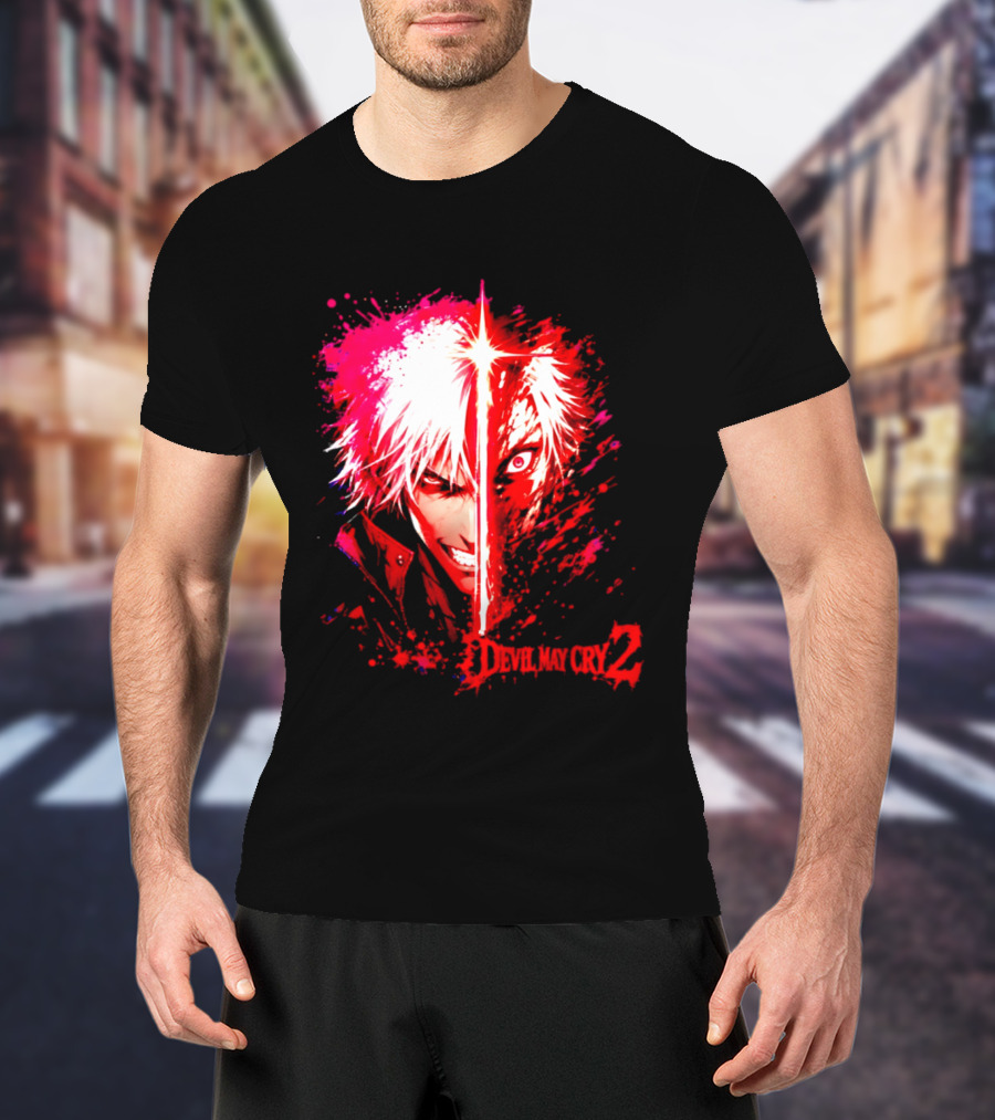 Devil May Cry 2 Dante Half Face Split T-Shirt