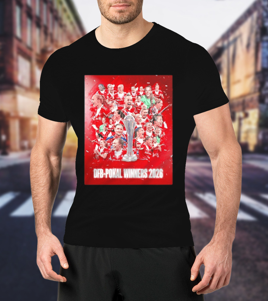 FC Bayern Frauen DFB Pokal Winners 2026 Celebration Montage T-Shirt