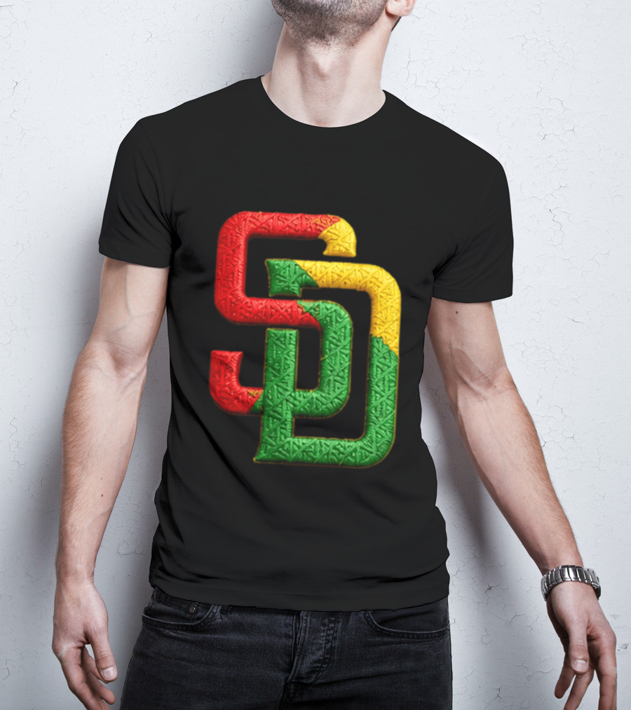 Padres African American Heritage 2026 Giveaway SD Red Gold Green T-Shirt