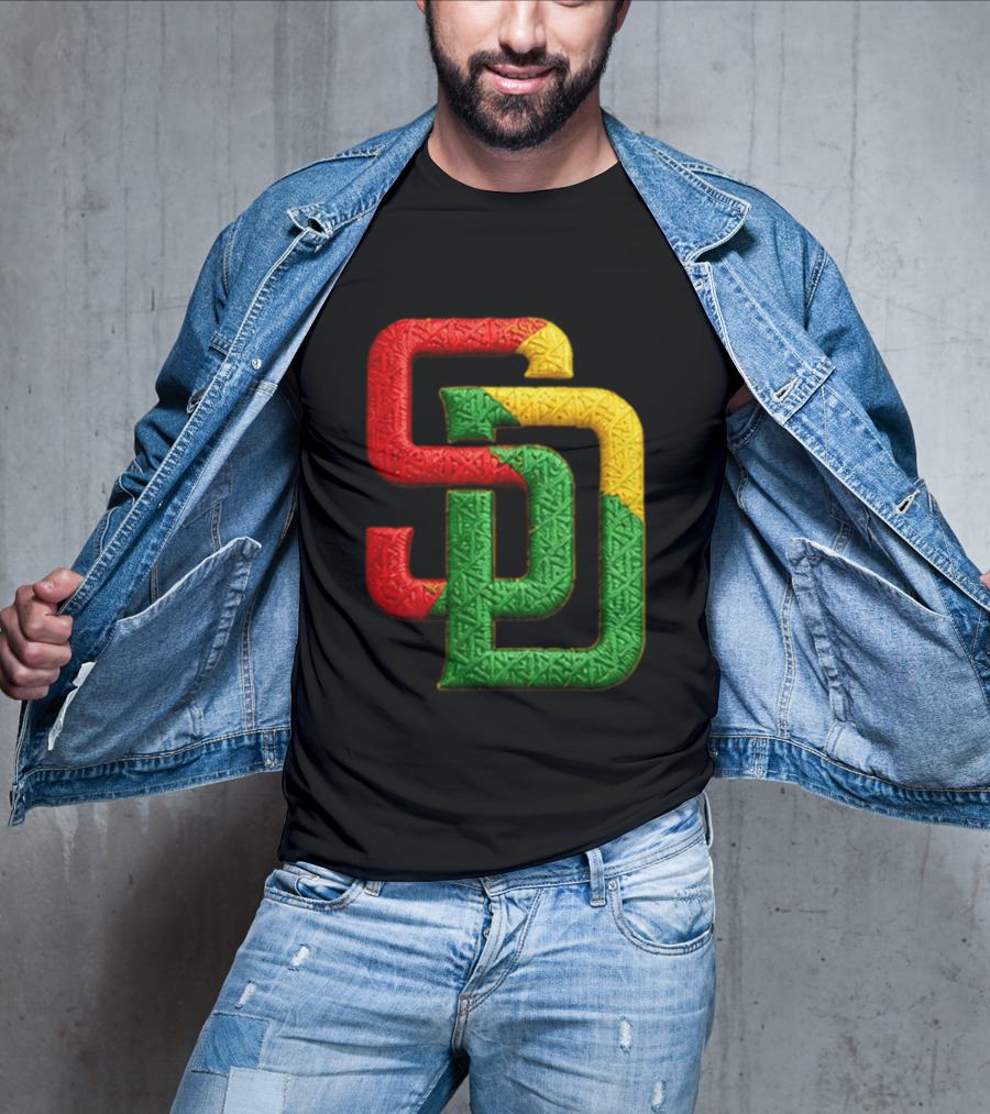 Padres African American Heritage 2026 Giveaway SD Red Gold Green T-Shirt