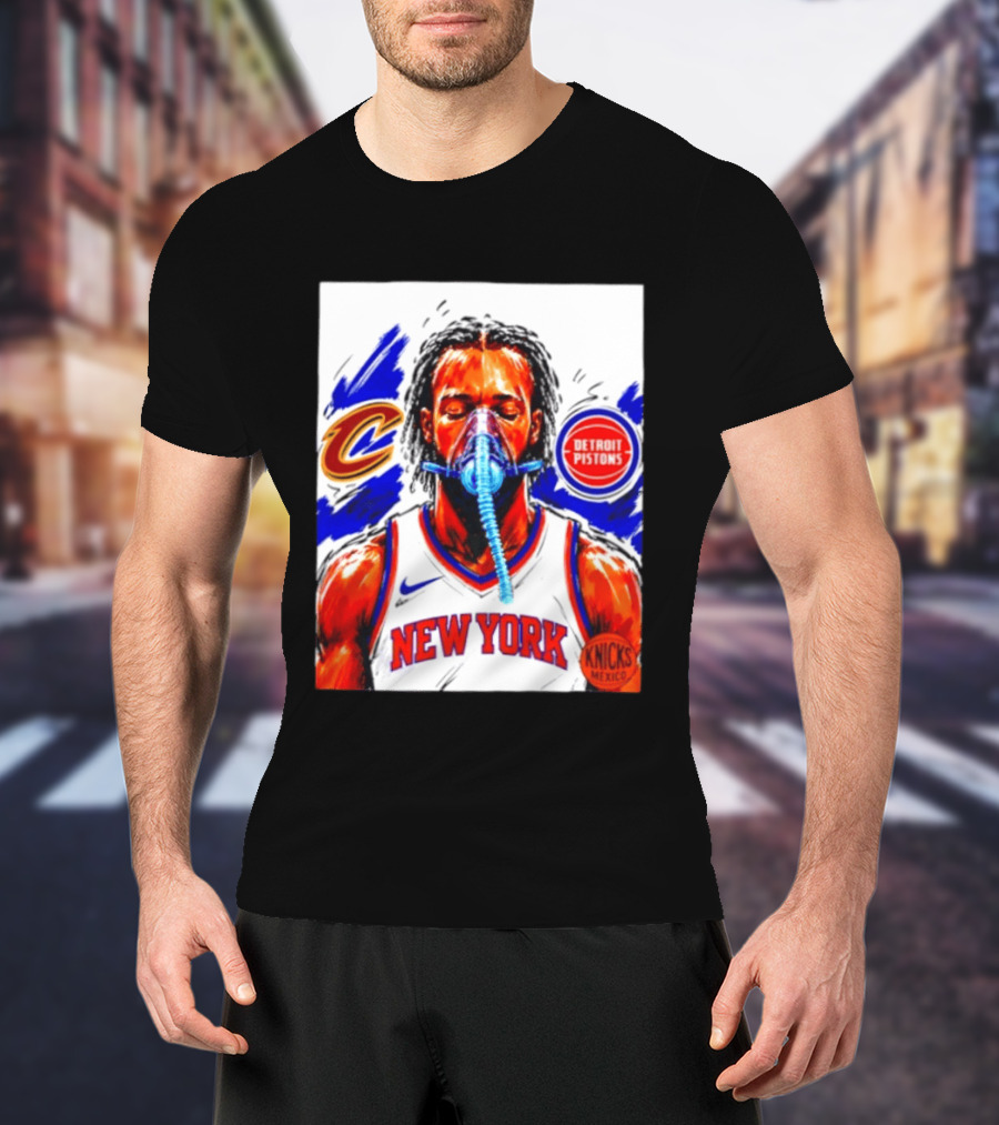 New York Knicks Jalen Brunson Vs Detroit Pistons Cleveland Cavaliers Matchup Knicks Mexico T-Shirt
