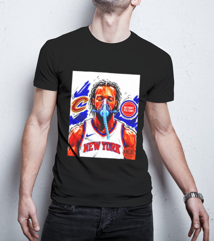 New York Knicks Jalen Brunson Vs Detroit Pistons Cleveland Cavaliers Matchup Knicks Mexico T-Shirt