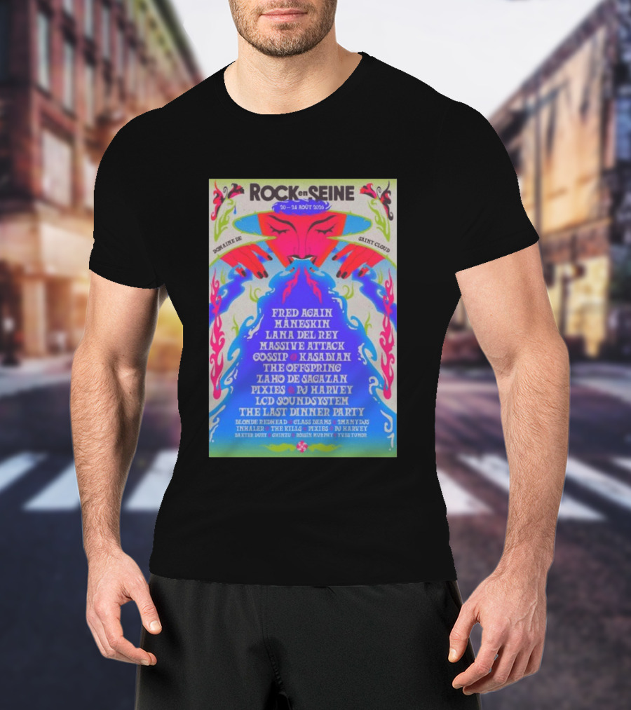 ROCK EN SEINE 2026 Program Domaine De Saint Cloud Lana Del Rey LCD Soundsystem T-Shirt