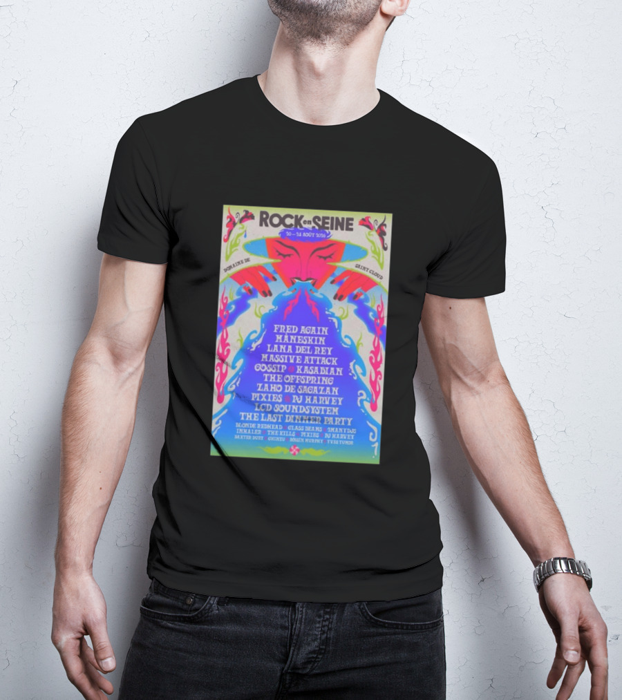 ROCK EN SEINE 2026 Program Domaine De Saint Cloud Lana Del Rey LCD Soundsystem T-Shirt