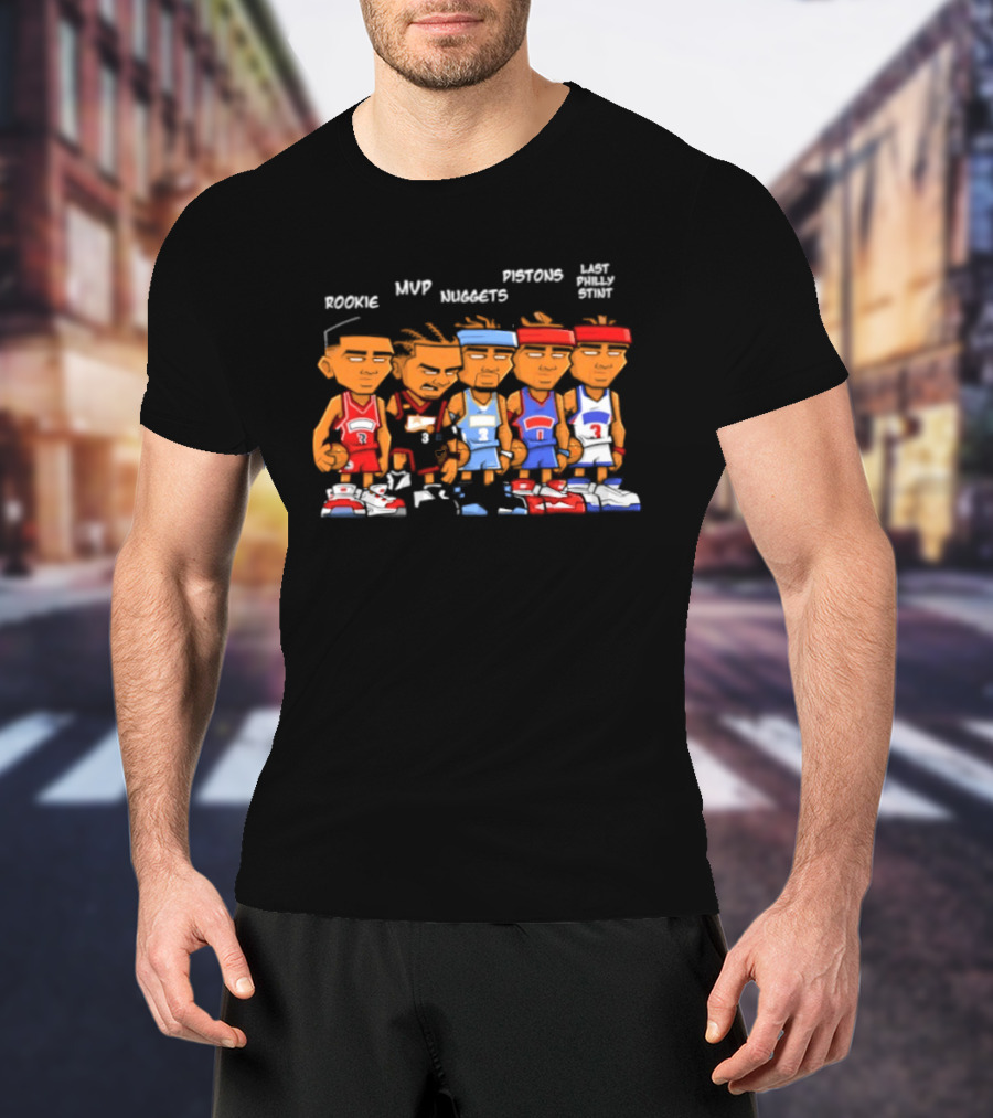Rookie MVP Nuggets Pistons Last Philly Stint Iverson Career T-Shirt