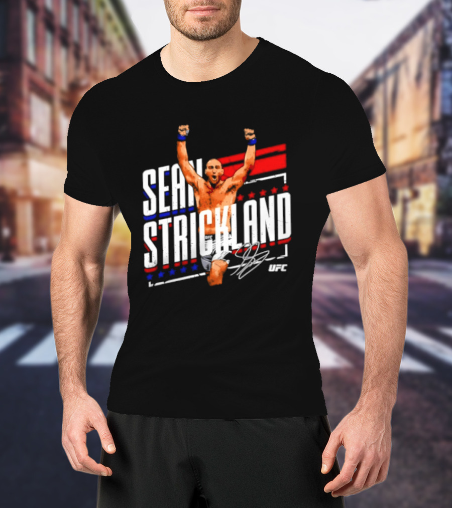 Sean Strickland UFC Fighter Star Signature Graphic UFC T-Shirt
