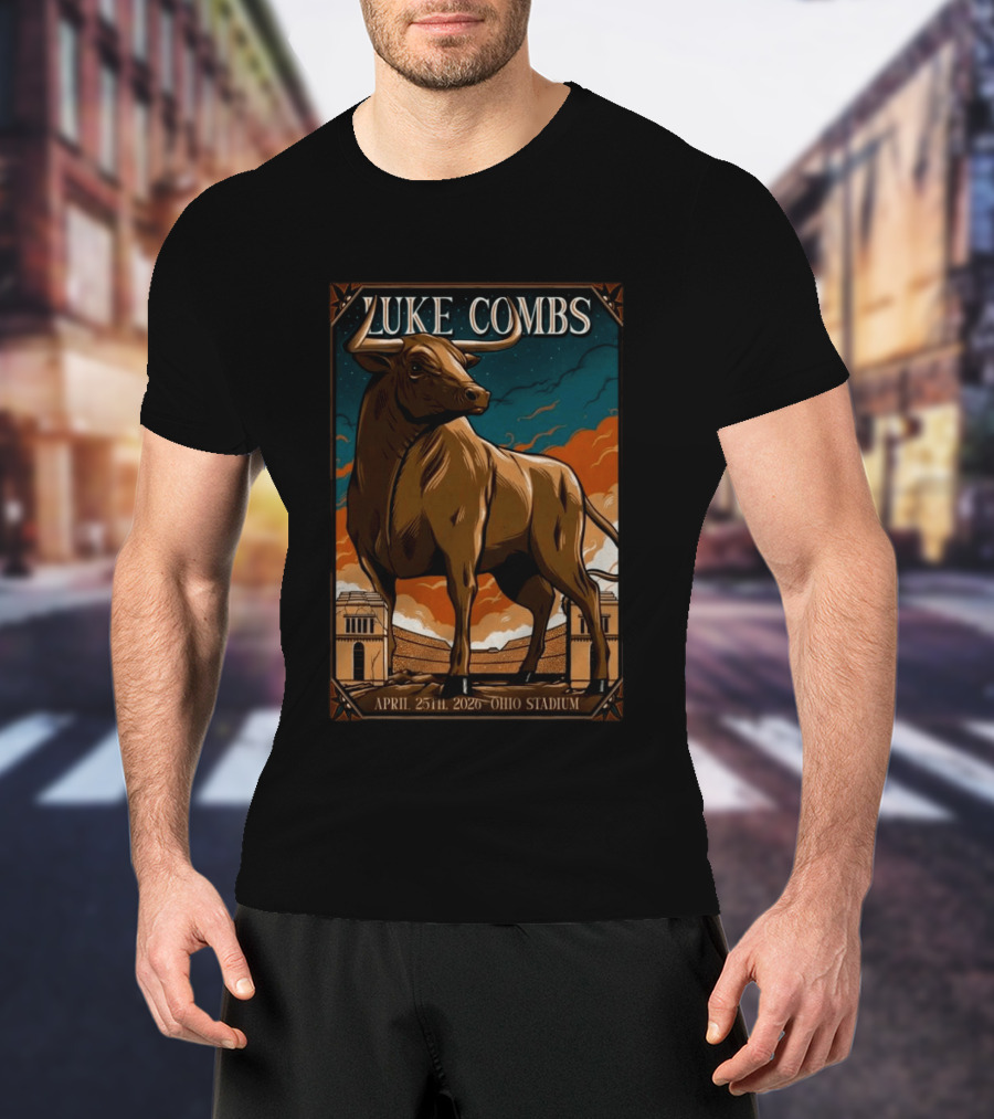 Luke Combs Ohio Stadium April 25 2026 Bull T-Shirt