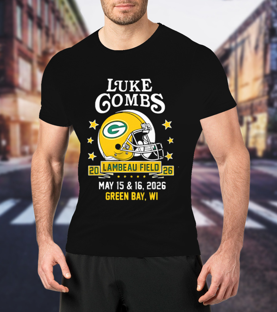 Luke Combs Green Bay Packers Tour 2026 Lambeau Field May 15 16 Green Bay WI T-Shirt