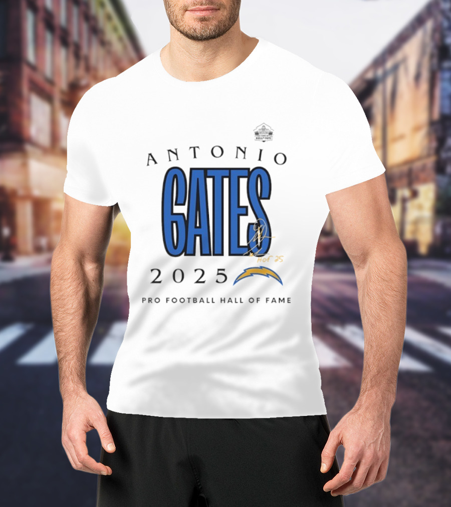 Antonio Gates Los Angeles Chargers Pro Football Hall Of Fame 2025 T-Shirt