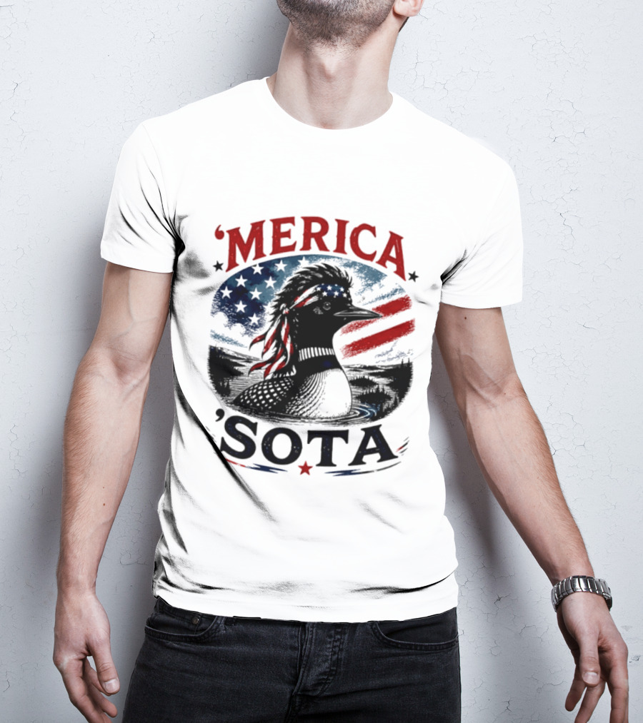 Merica 'Sota Loon Stars Stripes American Flag T-Shirt