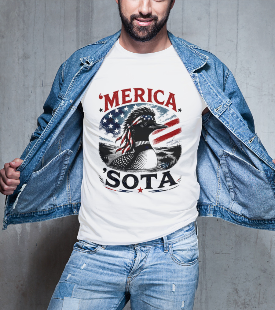Merica 'Sota Loon Stars Stripes American Flag T-Shirt
