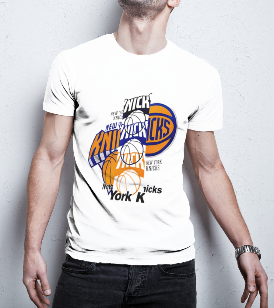 New York Knicks Basketball Collage Fragmented T-Shirt