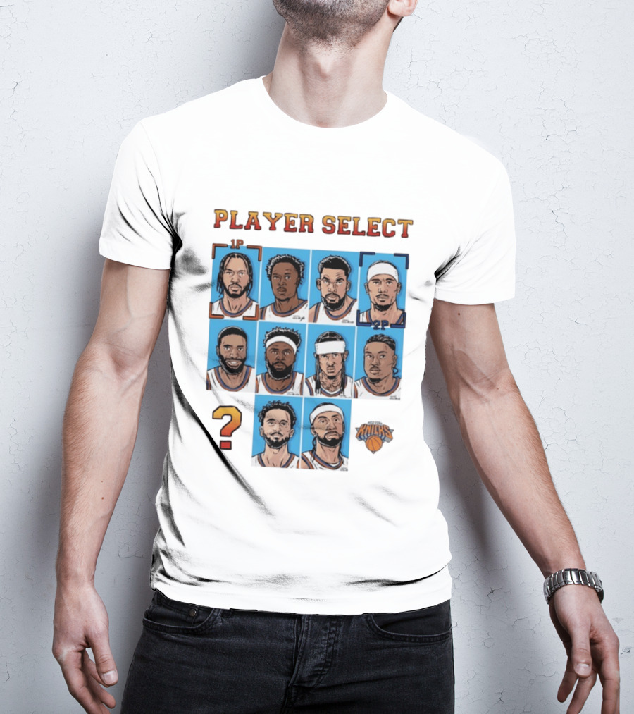 New York Knicks Player Select Collage With Iconic Team Logo And Player Portraits T-Shirt